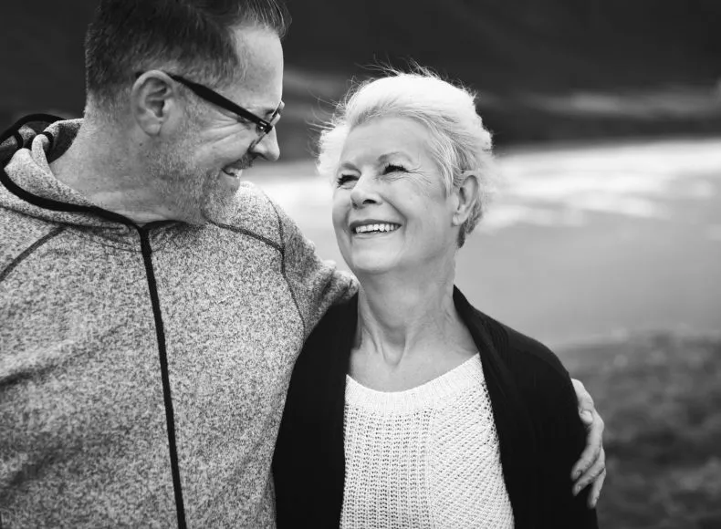 smiling older couple