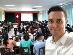 Dr. Taylor teaching at the University of Hue in Vietnam